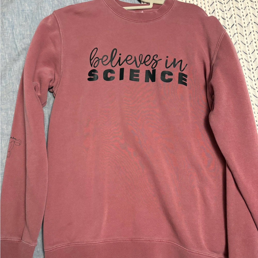 Pink Sweatshirt with Science Print